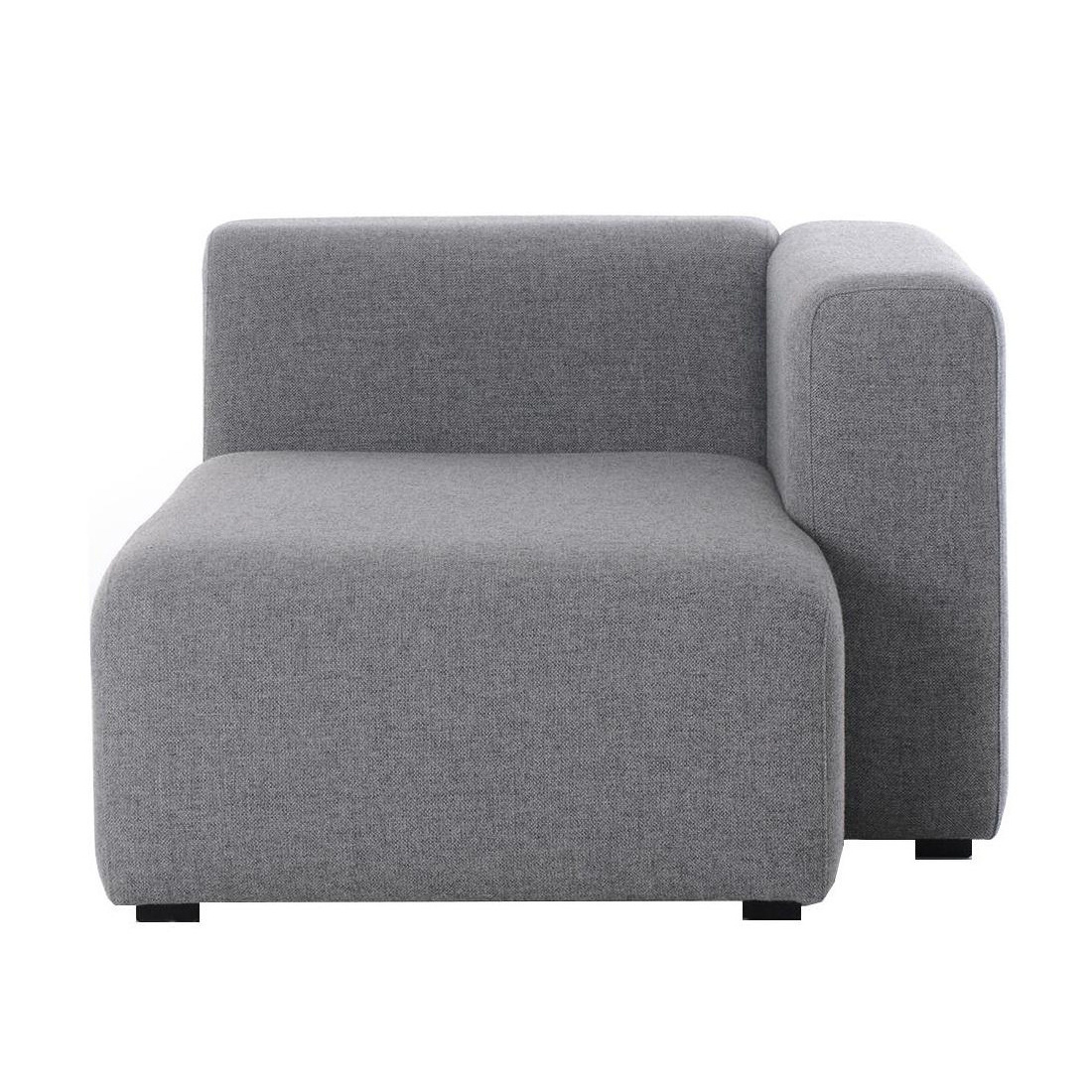 HAY - Mags Sofa-Modul Chaiselongue Rechts 97x127,5cm - grau/Stoff Hallingdal 130/Füße Kiefernholz schwarz gebeizt/mit Filzgleitern von HAY