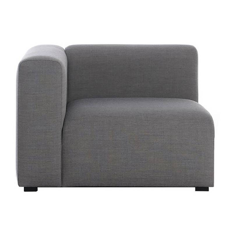 HAY - Mags Sofa-Modul Links schmal 97x95,5cm - hellgrau/Stoff Hallingdal 130/Füße Kiefernholz schwarz gebeizt/mit Filzgleitern von HAY