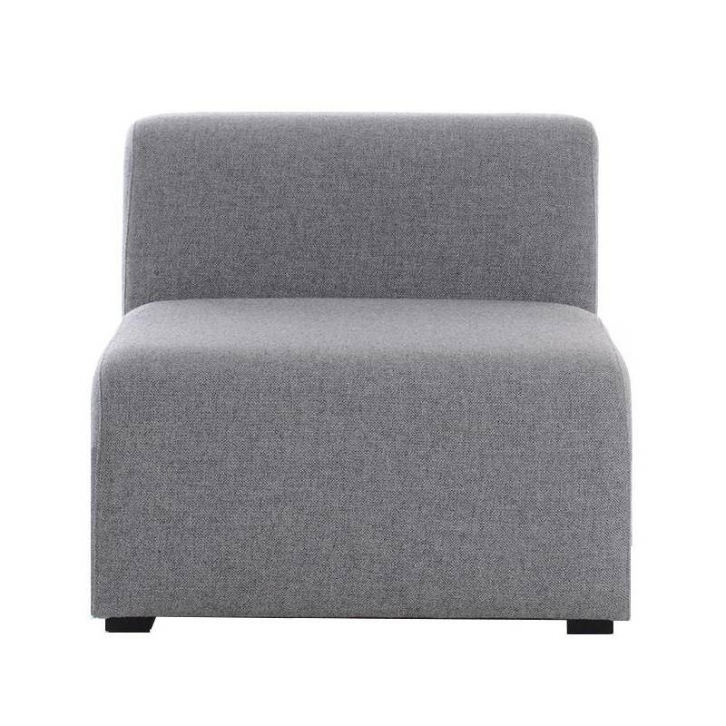 HAY - Mags Sofa-Modul Mitte schmal 74,5x95,5cm - hellgrau/Stoff Hallingdal 130/Füße Kiefernholz schwarz gebeizt/mit Filzgleitern von HAY