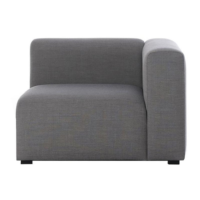 HAY - Mags Sofa-Modul Rechts schmal 97x95,5cm - grau/Stoff Hallingdal 130/Füße Kiefernholz schwarz gebeizt/mit Filzgleitern von HAY