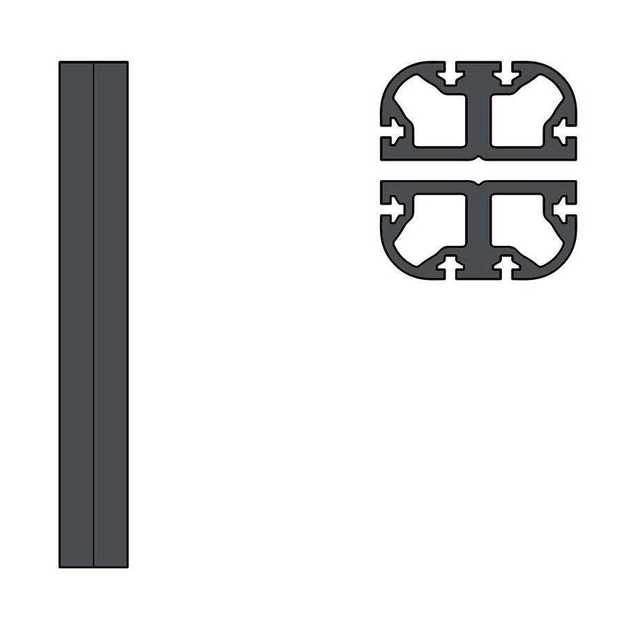 HAY - New Order Verbindungsprofil-Set 2tlg. - charcoal dunkelgrau/Länge: 33 cm von HAY