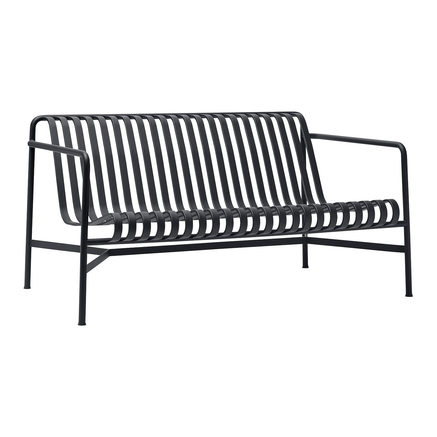 HAY - Palissade Outdoor Lounge Sofa - anthrazit/pulverbeschichtet/BxHxT 139x70x88cm von HAY