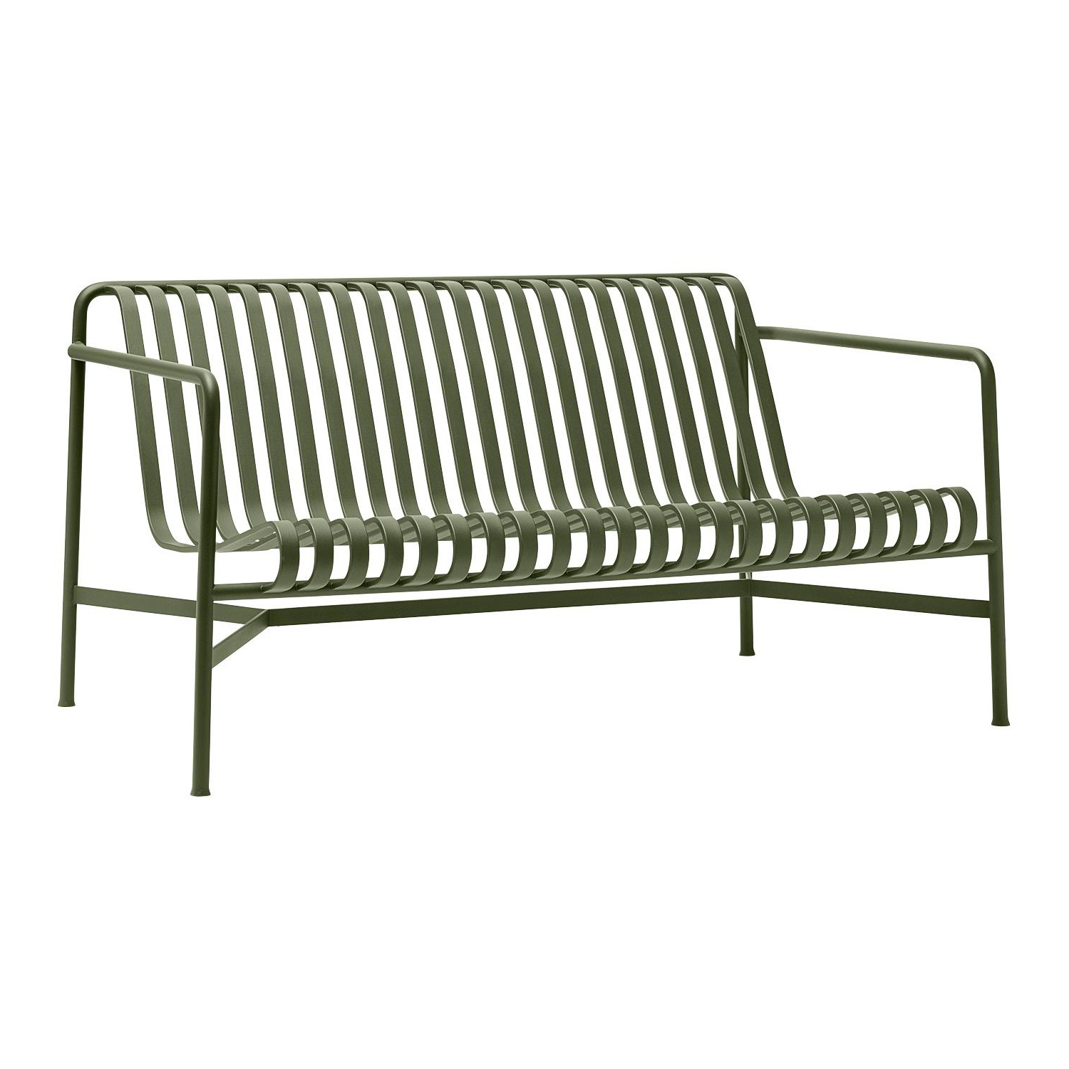HAY - Palissade Outdoor Lounge Sofa - olivgrün/pulverbeschichtet/BxHxT 139x70x88cm von HAY