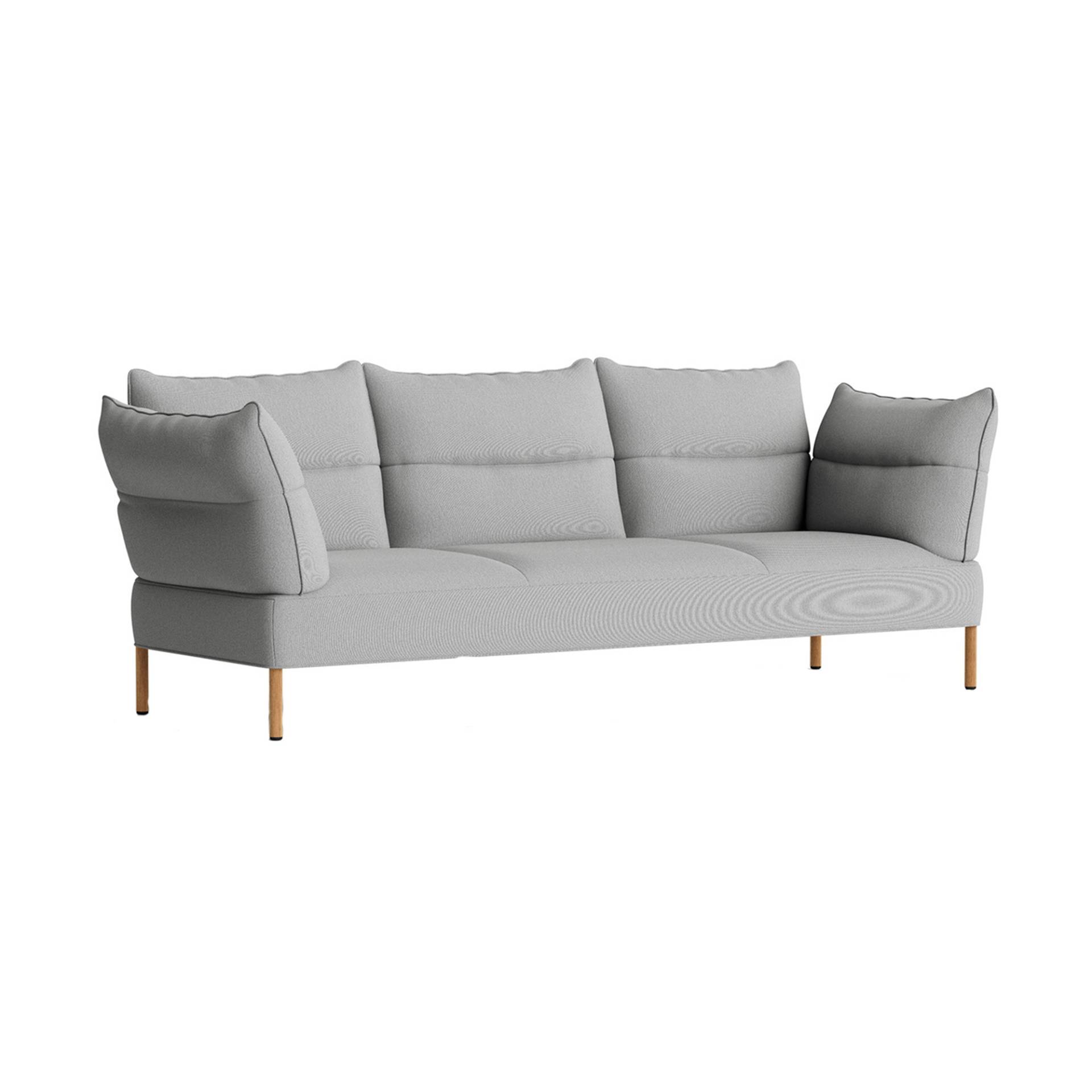 HAY - Pandarine 3-Sitzer Sofa - grau/Stoff Steelcut Trio 133/Gestell Eiche massiv geölt/LxBxH 255x98x93,5cm von HAY