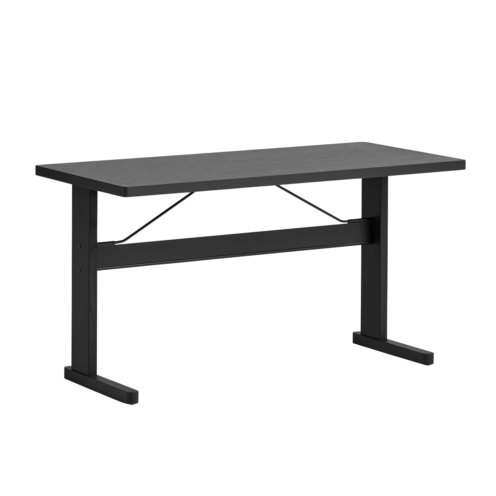 HAY - Passerelle Schreibtisch - schwarz/lackiert wasserbasiert/Querstange schwarz/BxHxT 140x74x65cm von HAY