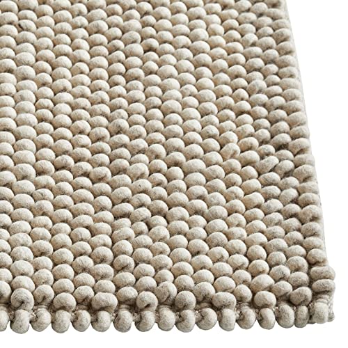 HAY Peas Teppich Handgewebt aus 100% Schurwolle in der Farbe Soft Grey, Maße: 200cm x 140cm, 501183 von HAY