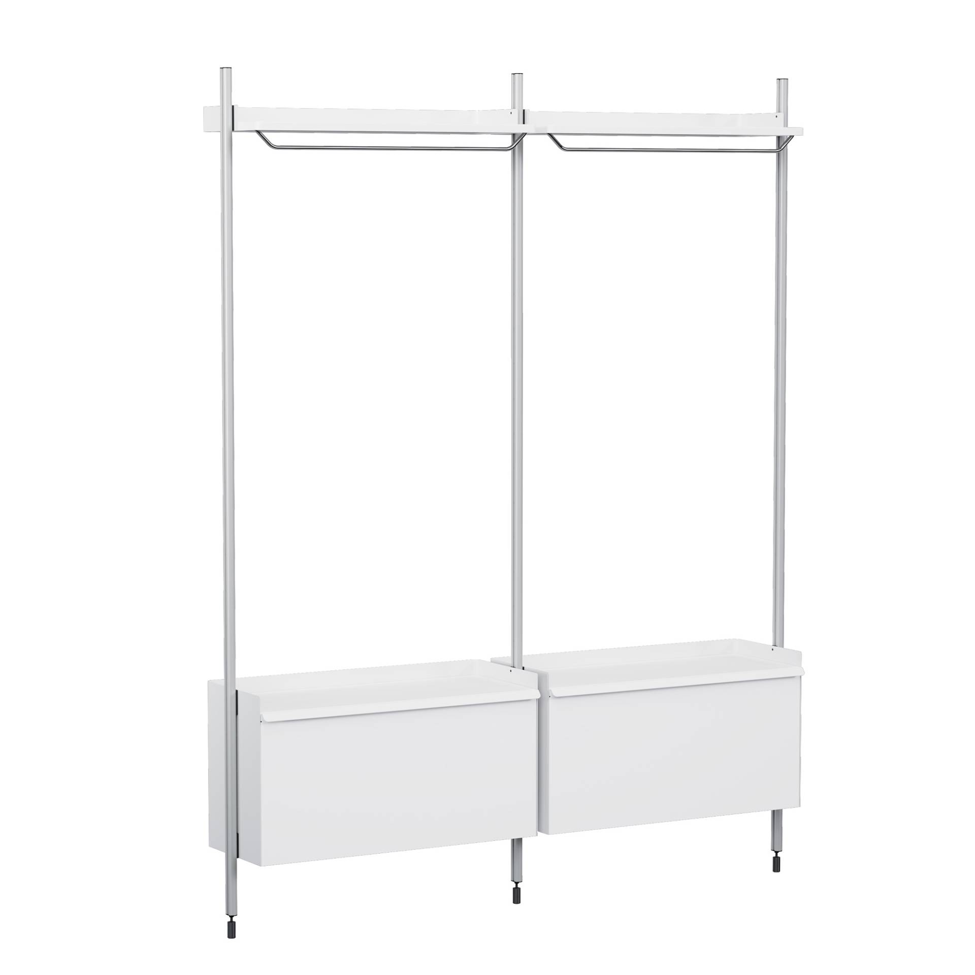 HAY - Pier System 1002 Garderobe - weiß, aluminium/pulverbeschichtet, anodisiert/BxHxT 162x209x34cm/Tür mit Magnetverschluss von HAY