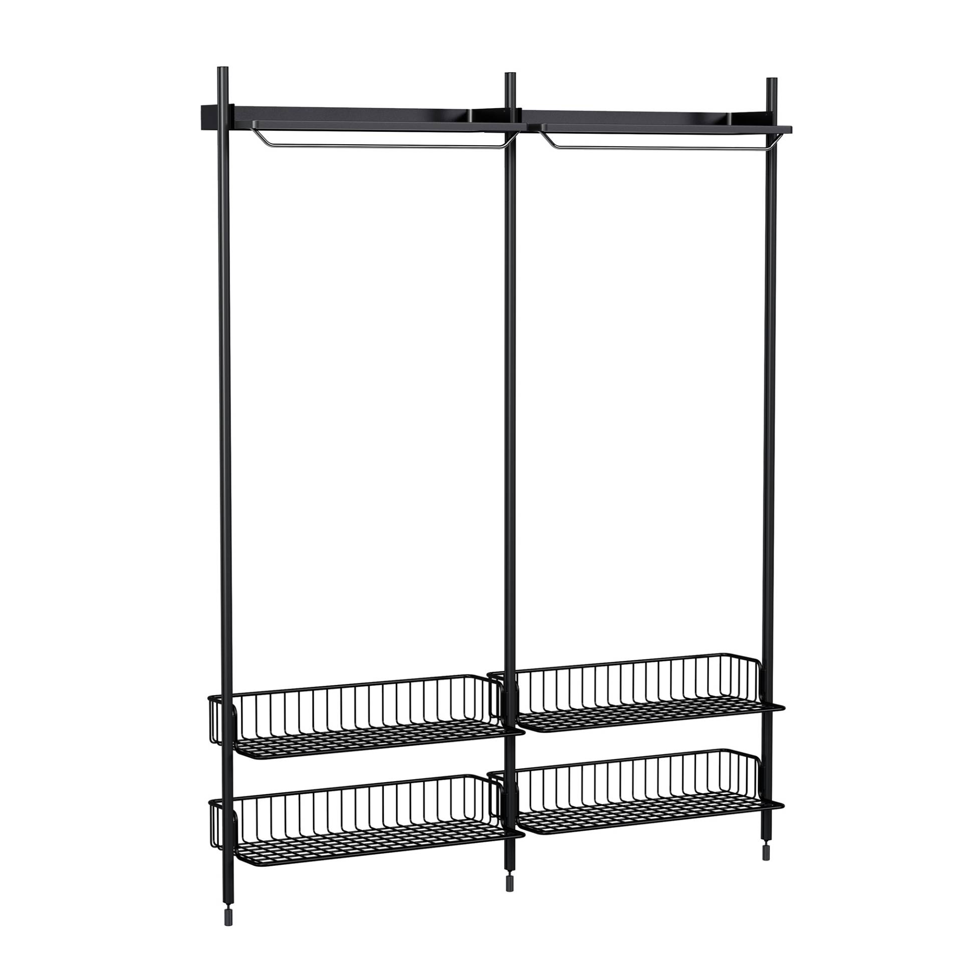 HAY - Pier System 1012 Garderobe - schwarz/pulverbeschichtet, anodisiert/BxHxT 162x209x31,5cm von HAY