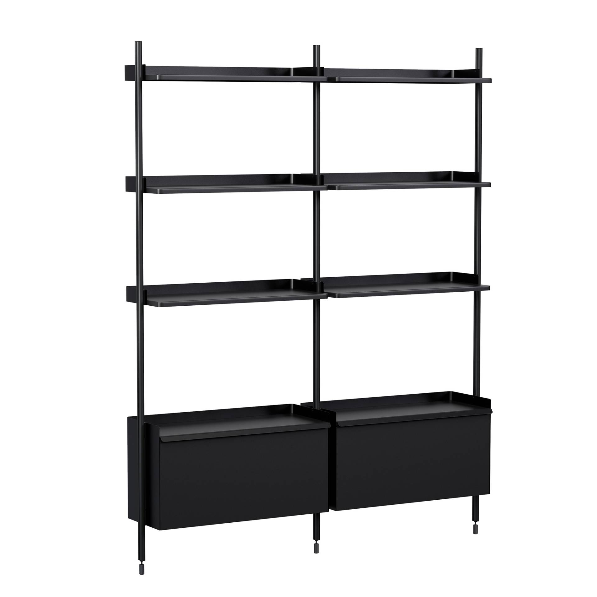 HAY - Pier System 132 Regal - schwarz/pulverbeschichtet, anodisiert/BxHxT 162x209x34cm von HAY