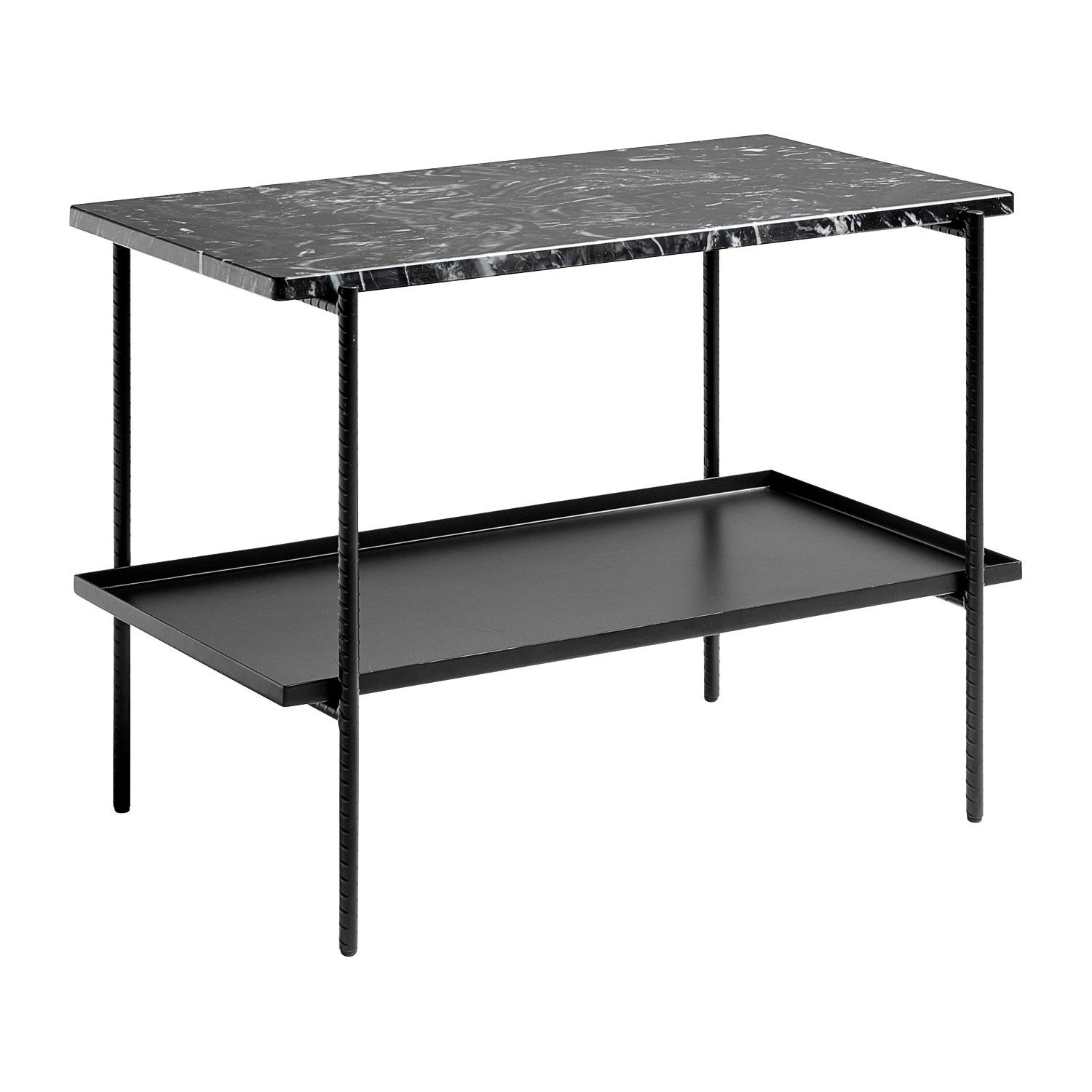 HAY - Rebar Beistelltisch 75x44cm - schwarz/Tischplatte Marmor/Gestell Stahl schwarz pulverbeschichtet/LxBxH 75x44x55cm von HAY