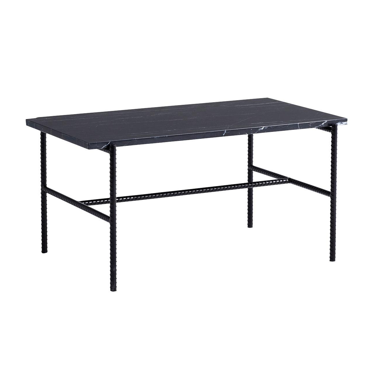 HAY - Rebar Couchtisch 80x49cm - schwarz/Tischplatte Marmor/Gestell Stahl schwarz pulverbeschichtet/LxBxH 80x49x40,5cm von HAY