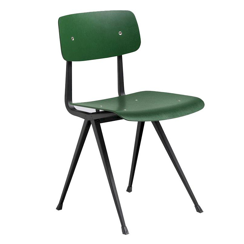 HAY - Result Stuhl Gestell schwarz - waldgrün/lackiert wasserbasiert/Gestell Stahl schwarz pulverbeschichtet/BxHxT 45,5x81x48,5cm von HAY