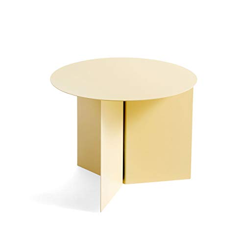 Hay Slit Table Round Beistelltisch, Stahl, Light Yellow, 35,5cm von HAY