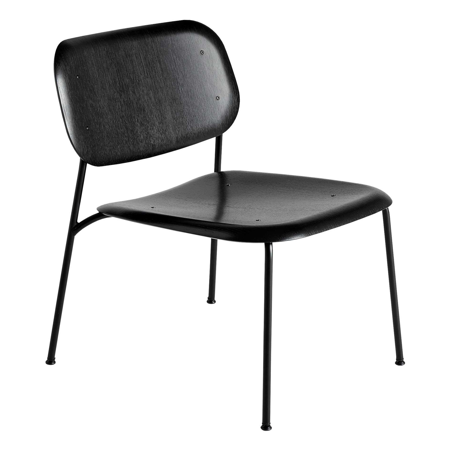 HAY - Soft Edge 100 Lounge Stuhl - schwarz/lackiert wasserbasiert/Gestell Stahl pulverbeschichtet schwarz/mit Kunststoffgleitern von HAY