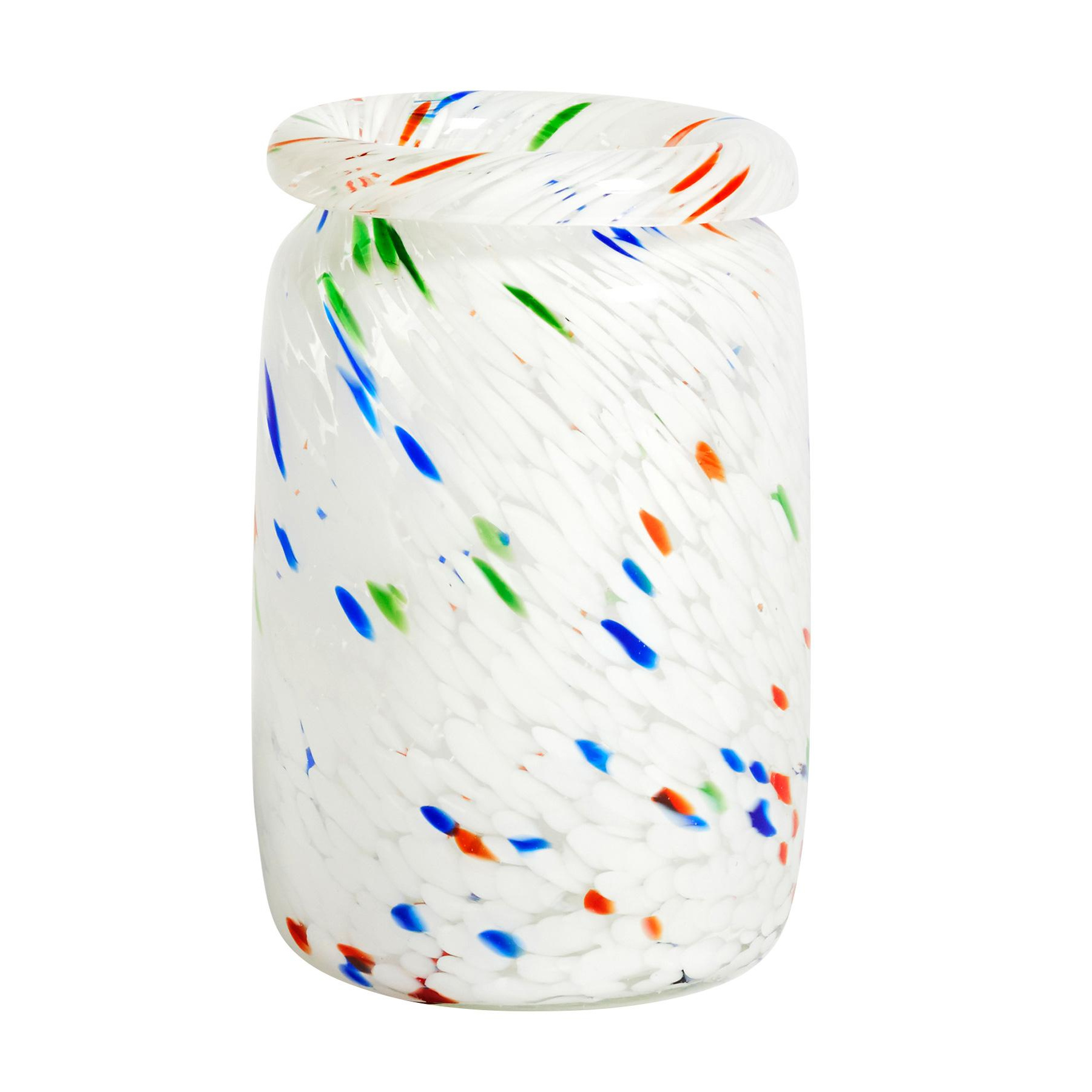 HAY - Splash Roll Vase - weiß gepunktet/HxØ 22,3x14,3cm von HAY