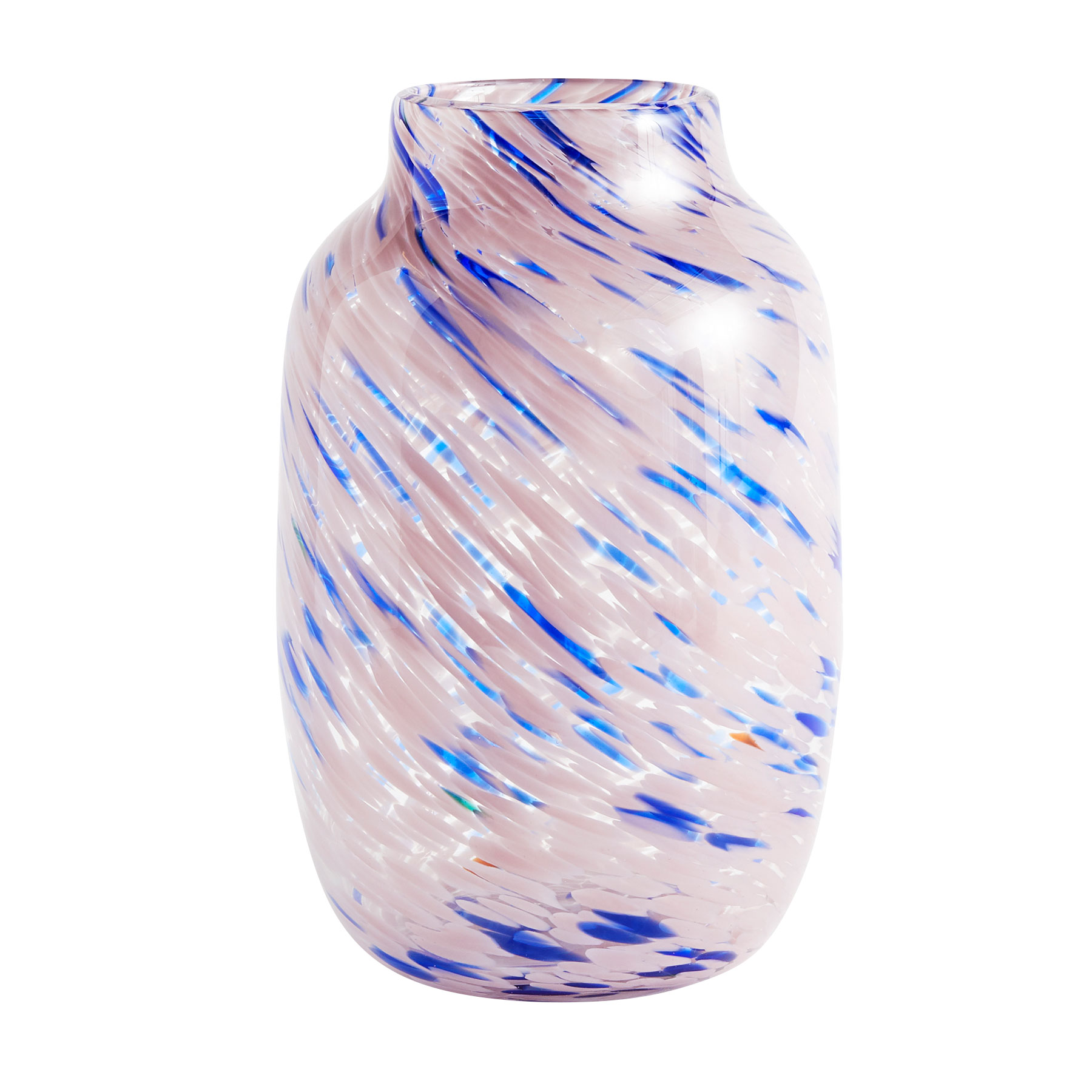 HAY - Splash Round Vase L - hellrosa, blau/HxØ 30x18cm von HAY