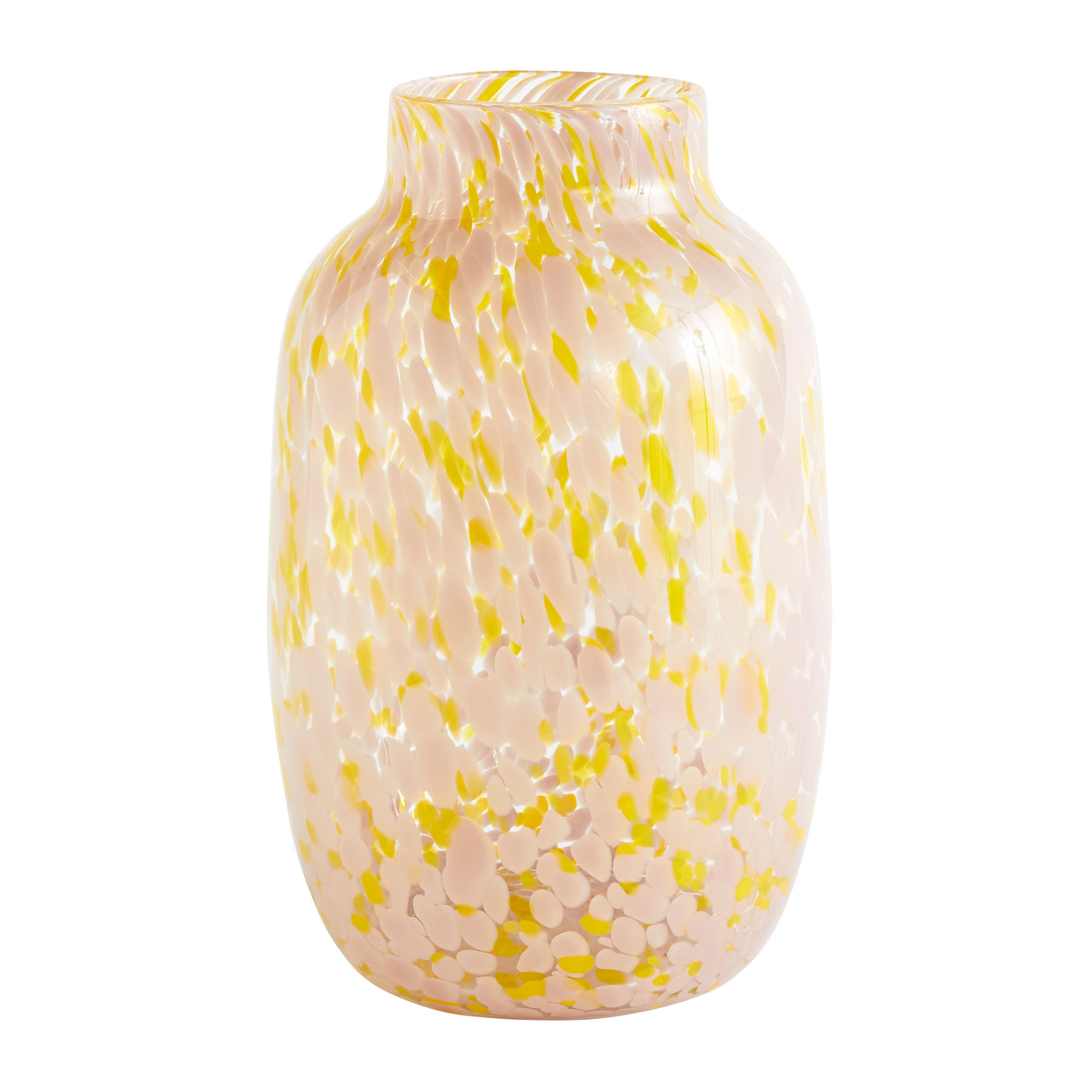 HAY - Splash Round Vase L - hellrosa, gelb/HxØ 30x18cm von HAY