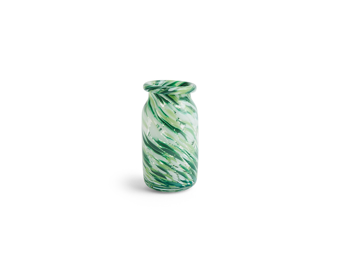 HAY - Splash Vase Roll Neck Small Green Swirl von HAY