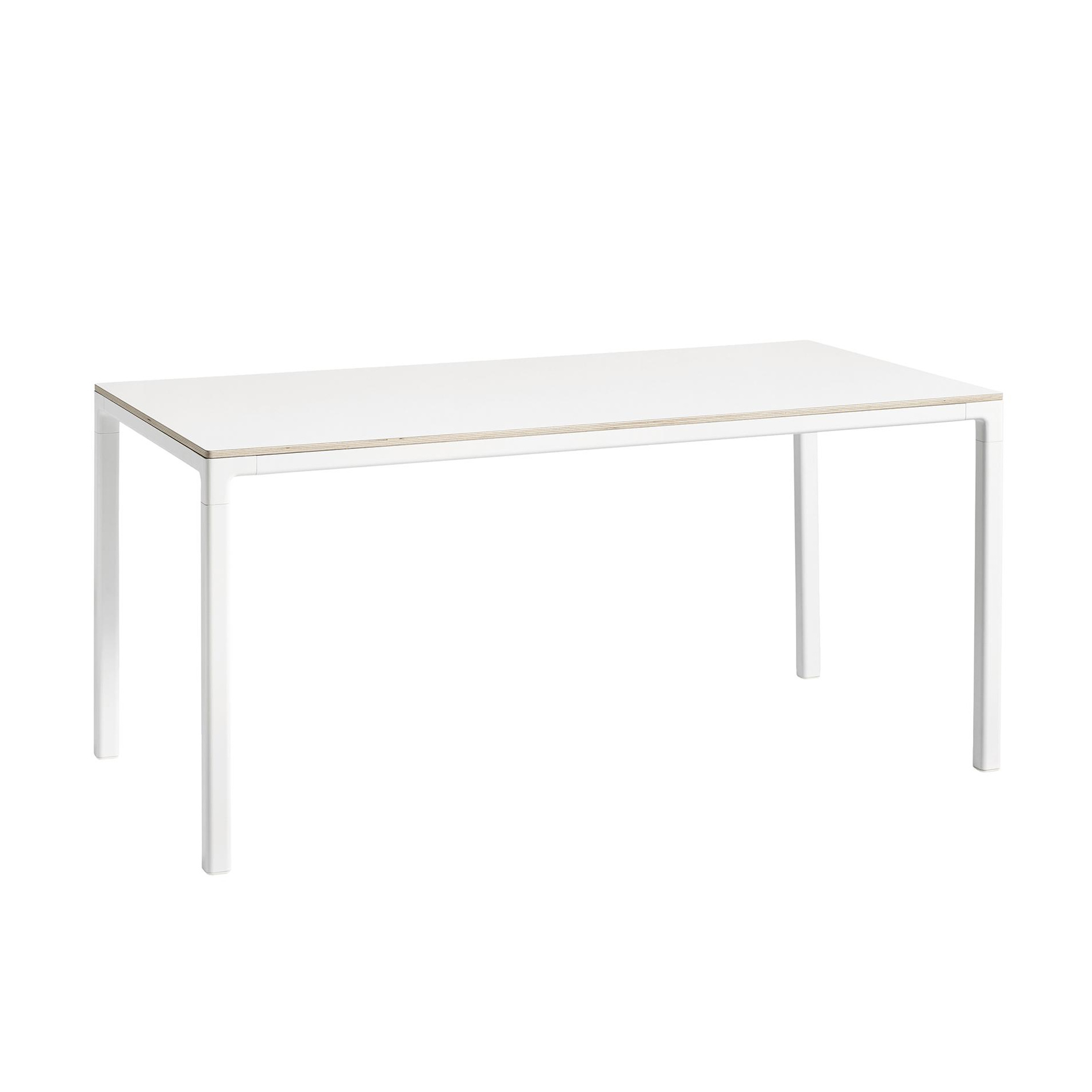 HAY - T12 Tisch Laminat 160x80cm - weiß/Laminat mit Sperrholzkante/Gestell Aluminium weiß pulverbeschichtet/LxBxH 160x80x74cm von HAY