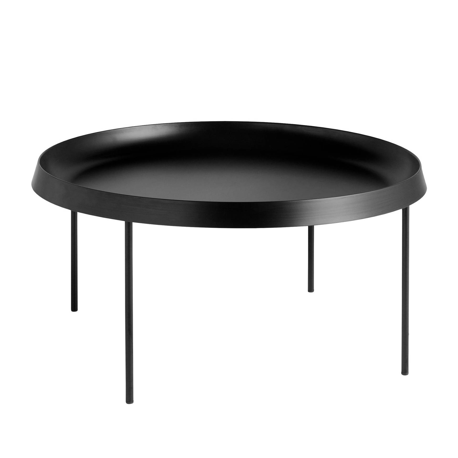 HAY - Tulou Couchtisch Ø 75cm - schwarz/pulverbeschichtet/H 35cm / Ø 75cm von HAY