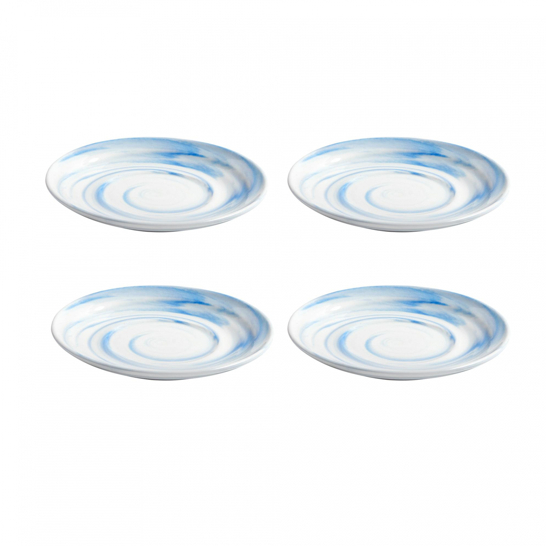 HAY - Twist Untertasse 4er Set S - blau/Ø 10,5cm von HAY