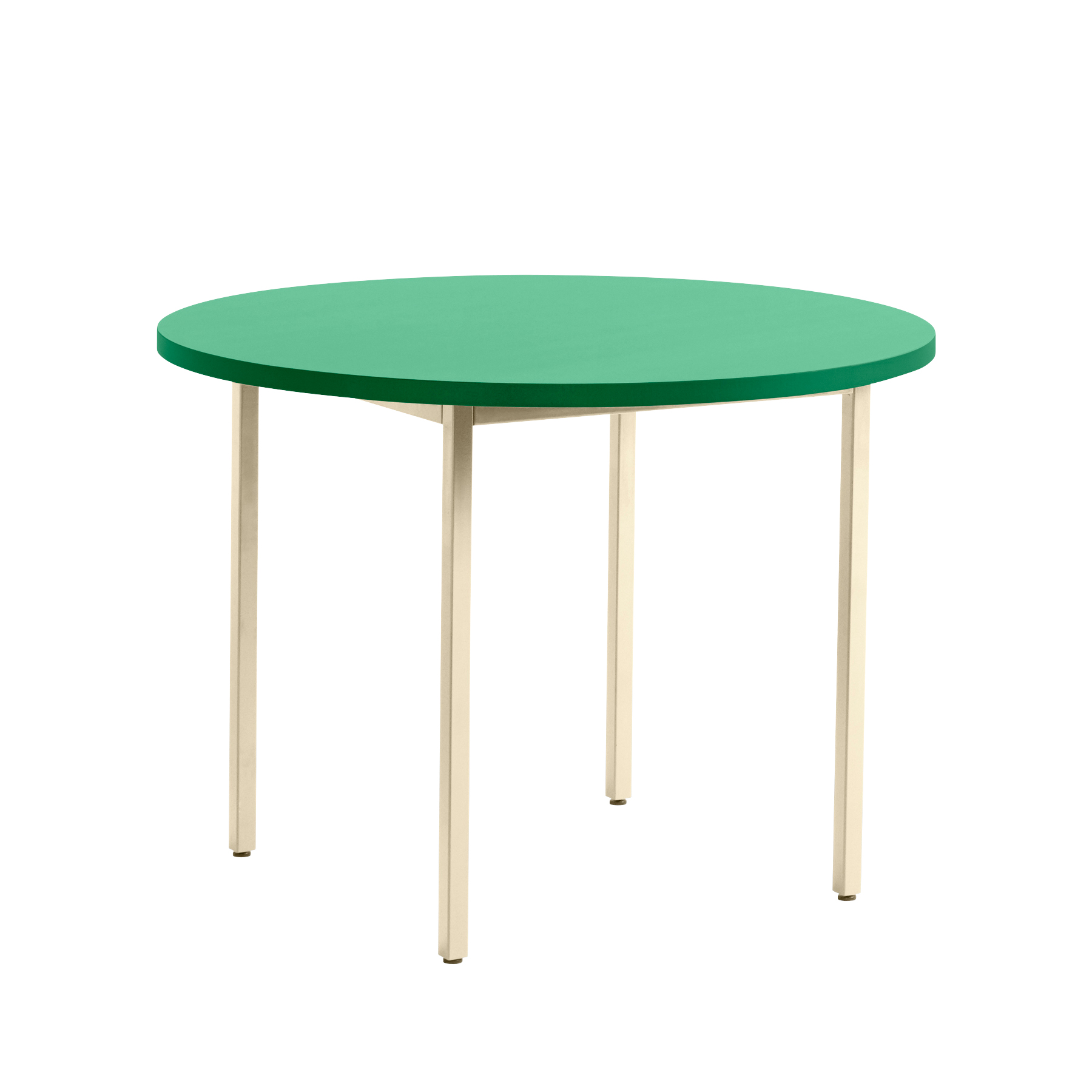 HAY - Two-Colour Esstisch Gestell Elfenbein Ø105cm - grün, elfenbein/Tischplatte Valchromat wasserbasiert lackiert/Gestell Stahl pulverbeschichtet/HxØ von HAY