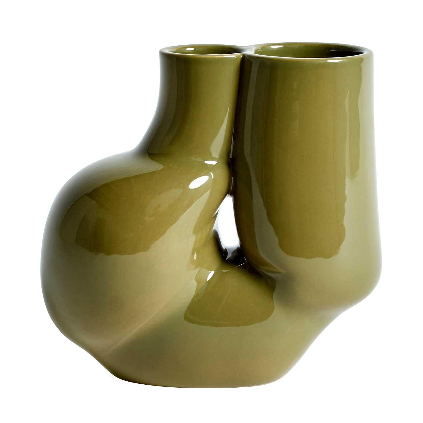 HAY - W&S Chubby Vase - olivgrün/LxBxH 20x10,5x19,5cm von HAY