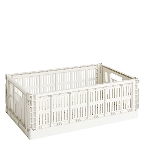 Hay Transportbox Colour Crate L aus recyceltem Polypropylen in der Farbe Off-white von HAY