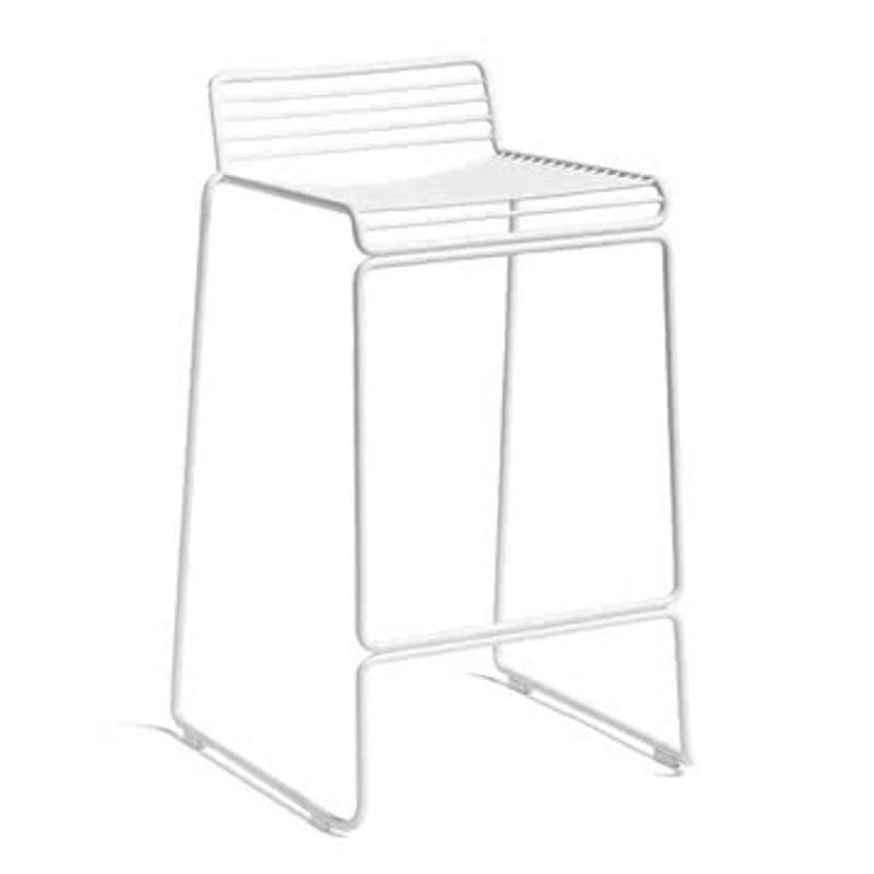 Hay Hee Barhocker Low Barstuhl Barsitz Stuhl Hocker Sitz Weiß H65 Cm Stahldraht  B-Ware von HAY