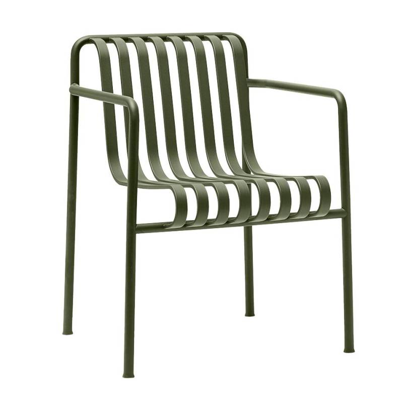 Hay Palissade Dining Gartenarmlehnstuhl Gartenstuhl Armlehnstuhl Stuhl Olivgrün B-Ware von HAY