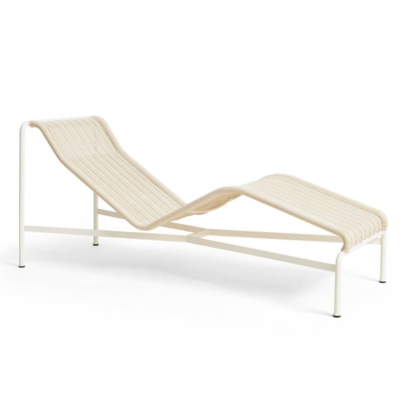 Hay Palissade Liegestuhl Gartenliege Chaise Longue Outdoor Cremeweiß B-Ware von HAY