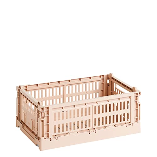 Hay Transportbox Colour Crate S aus recyceltem Polypropylen in der Farbe Powder von HAY