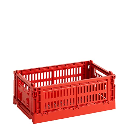 Hay Transportbox Colour Crate S aus recyceltem Polypropylen in der Farbe Red von HAY