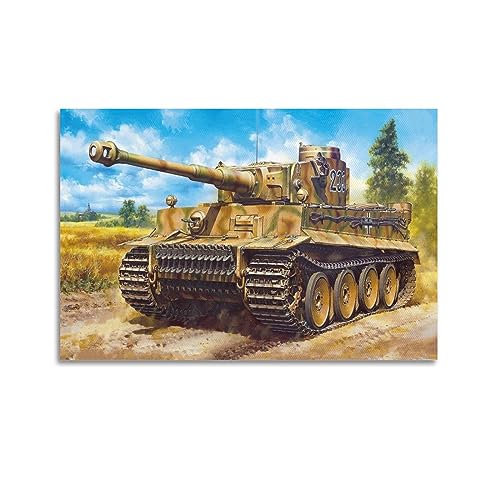 Vintage-Militär-Poster Wwii Deutscher Tiger 1 schwerer Panzer Poster dekorative Malerei Leinwand Wandposter und Kunstdruck, modernes Familienschlafzimmer-Dekor-Poster, 30 x 45 cm von HAYKO