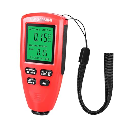 Autolack-Beschichtungstester 0-2000um Beschichtungsdickenmessrät Digitales Autolack-Filmdickenmessrät Metallbeschichtungsbreite Messrät Werkzeug HW-300PRO zur Messung der Lackdicke(Red) von HAYUNCD