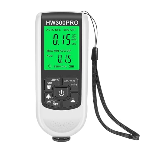 Autolack-Beschichtungstester 2 Stücke 0-2000um Hochpräzises Autolackfilmdickenmessgerät Digitalanzeige Autolackfilmtester Dickenbeschichtungsmessgerät zur Messung der Lackdicke(White) von HAYUNCD