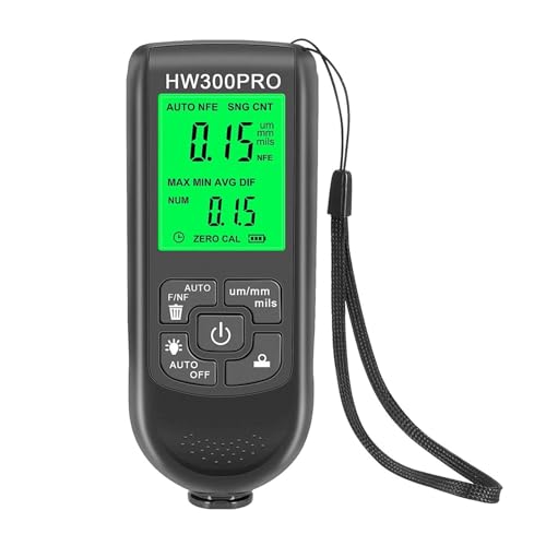 Autolack-Beschichtungstester 2 Stücke HW-300PRO Autolackfilm Automatisches Dickenmessrät 0-2000UM Beschichtungstester Manuelle Autolackwerkzeu Autotester zur Messung der Lackdicke(Black) von HAYUNCD
