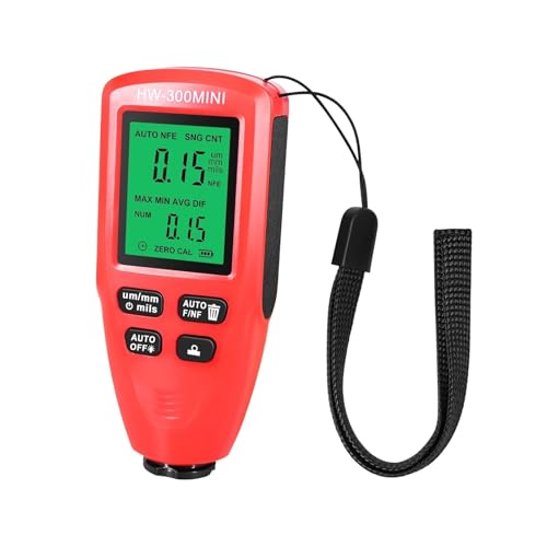 Autolack-Beschichtungstester Mini HW300 Autolackdickenmessrät Inspektionswerkzeu Tester Digitales Autolackmessrät Lackvisvisitsmeter zur Messung der Lackdicke(Red) von HAYUNCD