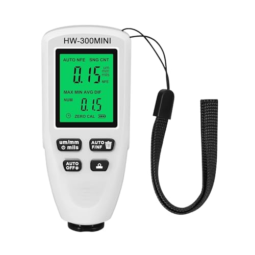 Autolack-Beschichtungstester Mini Tragbares Schichtdickenmessgerät Hochpräzises Autolack-Filmdickenmessgerät 0-2000UM Autolack-Dickenmessgerät zur Messung der Lackdicke(WHITE) von HAYUNCD