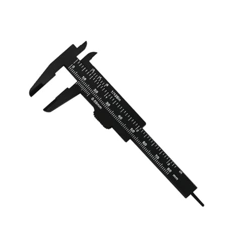 Digitaler Messschieber, 50 Stück tragbarer Mini-Messschieber aus Kunststoff, 0–80 mm, Doppelskala, Lineal, Messwerkzeuge for kleine Objekte, kreatives Geschenk, für Heim/Industrie/Schmuck(Black) von HAYUNCD