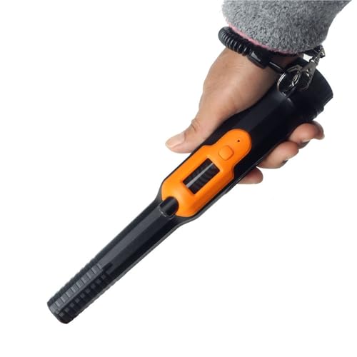 Faltbarer Metalldetektor, Vollständig wasserdichter tragbarer Pinpointing-Goldmetalldetektor-Taschenlampe IP68 Unterwasser-Super-Pinpointer-Sicherheitsdetektor,für Erwachsene(Orange) von HAYUNCD