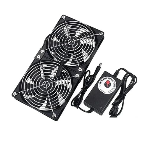 HAYUNCD Ventilator, 120mm 2700RPM Lüfterkühlung mit Controller Maschinenchassis Workstation Schrank Kühler Server, für die Küche(2 Fan) von HAYUNCD