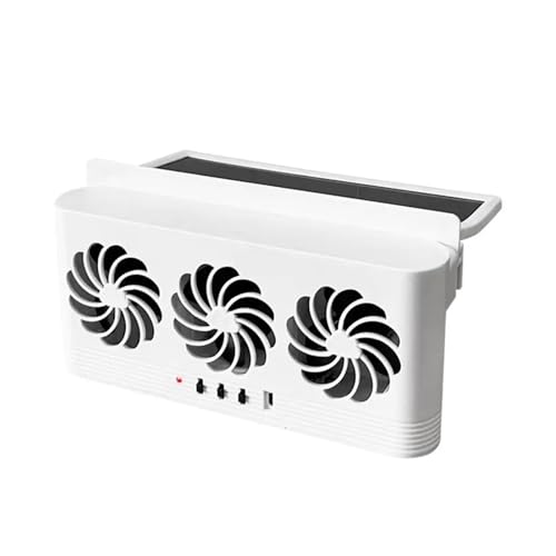 HAYUNCD Ventilator, Solarbetriebener Tri-Mode-Autoventilator Intelligentes Luftstromsystem zur Wärmeableitung, für die Küche(Black) von HAYUNCD