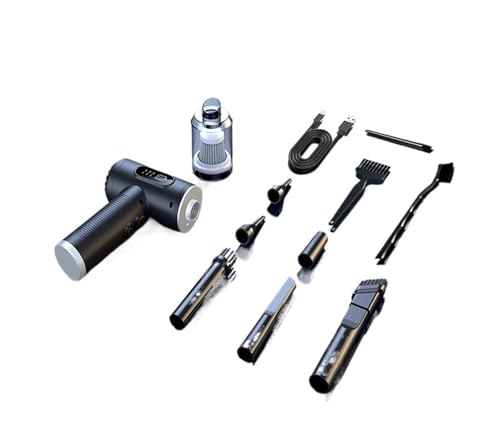 Turbo-Gebläse 2 STÜCKE Saur Sammler Drahtlose Digitalanzei Starken SOG Handsammler for Zuhause Und Auto Mit LED-Licht zur Reinigung von Auto/Tastatur/Zuhause(Black Blow and Suck in one) von HAYUNCD