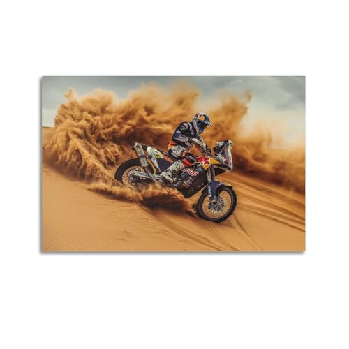 HAYZE Extreme Sports Motorcross Dirt Bike 2017 Dakar Rallye-Poster, dekorative Leinwand, Wand- und Kunstposter, 60 x 90 cm von HAYZE