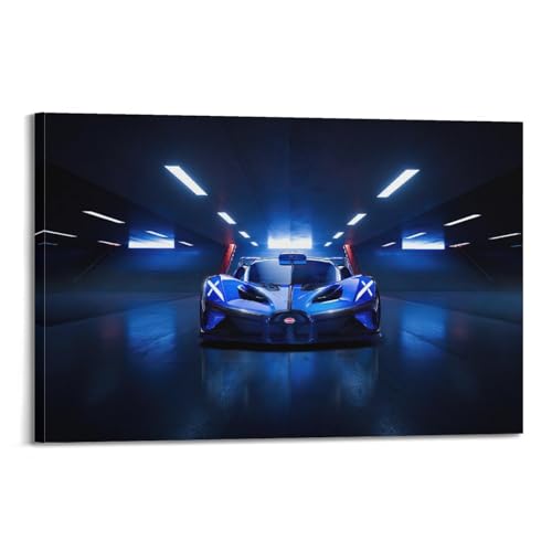 HAYZE Hypercar Poster für Bugatti Bolide Rennwagen, dekorative Leinwand, Wand- und Kunstposter, Malerei, 40 x 60 cm von HAYZE