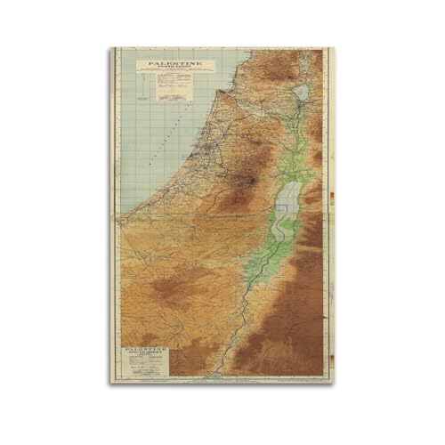 HAYZE Karte des ehemaligen Palästina-Poster, dekorative Leinwand, Wand- und Kunstposter, Malerei, 40 x 60 cm HAYZE Karte des ehemaligen Palästina-Poster, dekorative Leinwand, Wand- und Kunstposter, Malerei, 40 x 60 cm von HAYZE