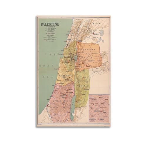 HAYZE Karte von Palästina in der Zeit Christi Poster, dekorative Leinwand, Wand- und Kunstposter, Gemälde, 50 x 75 cm HAYZE Karte von Palästina in der Zeit Christi Poster, dekorative Leinwand, Wand- und Kunstposter, Gemälde, 50 x 75 cm von HAYZE