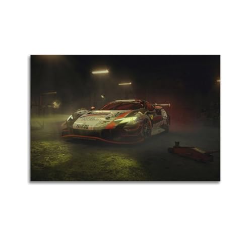 HAYZE Super Auto-Poster für Ferrari 296 GT3 Sportwagen, Rennwagen, dekorative Leinwand, Wand- und Kunstposter, Gemälde, 60 x 90 cm von HAYZE