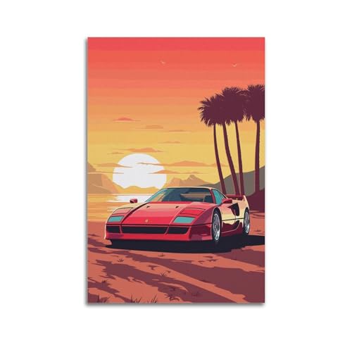 HAYZE Super Car Artwork Poster für Ferrari F40 Rennwagen Sportwagen, dekorative Leinwand, Wand- und Kunstposter, Malerei, 40 x 60 cm HAYZE Super Car Artwork Poster für Ferrari F40 Rennwagen Sportwagen, dekorative Leinwand, Wand- und Kunstposter, Malerei, 40 x 60 cm von HAYZE